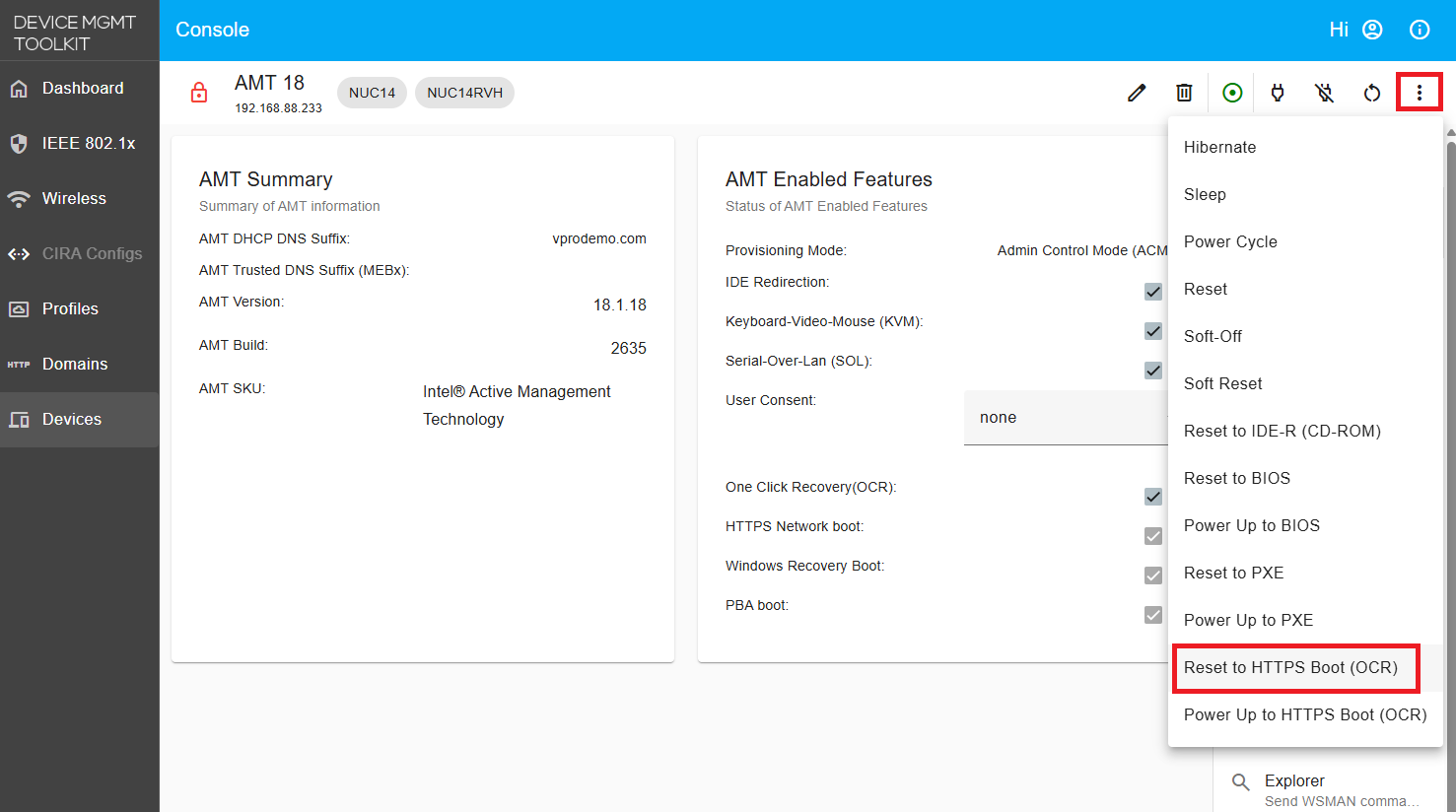 Figure 6: Reset to HTTPS Boot (OCR)